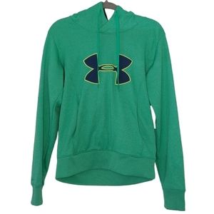 Under Armour Logo Women's Green Hoodie Sweatshirt Size Medium Cold Gear